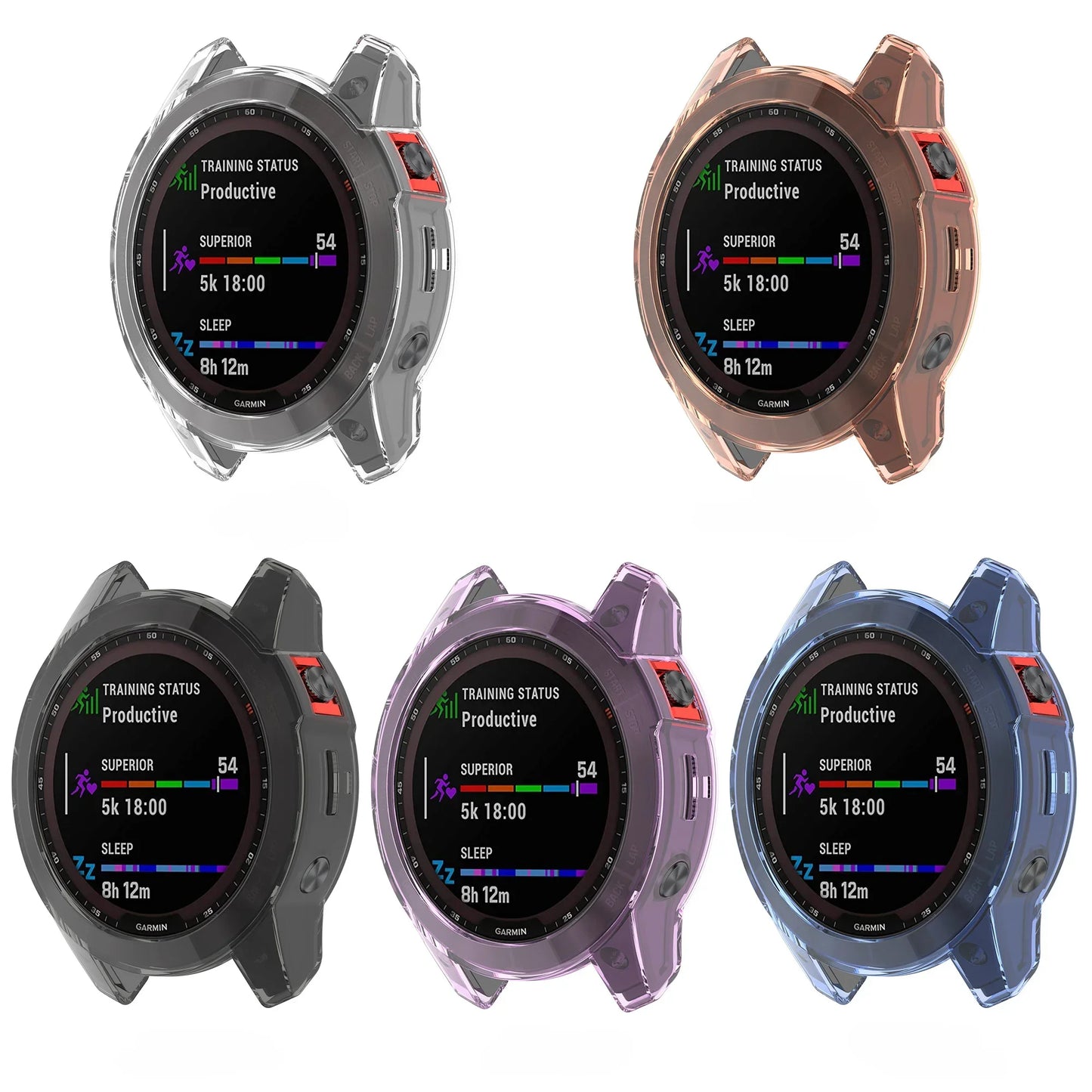 Transparent TPU Case for Garmin Fenix 6 6S 6X Pro 7 7S 7X Pro 5 5S 5X