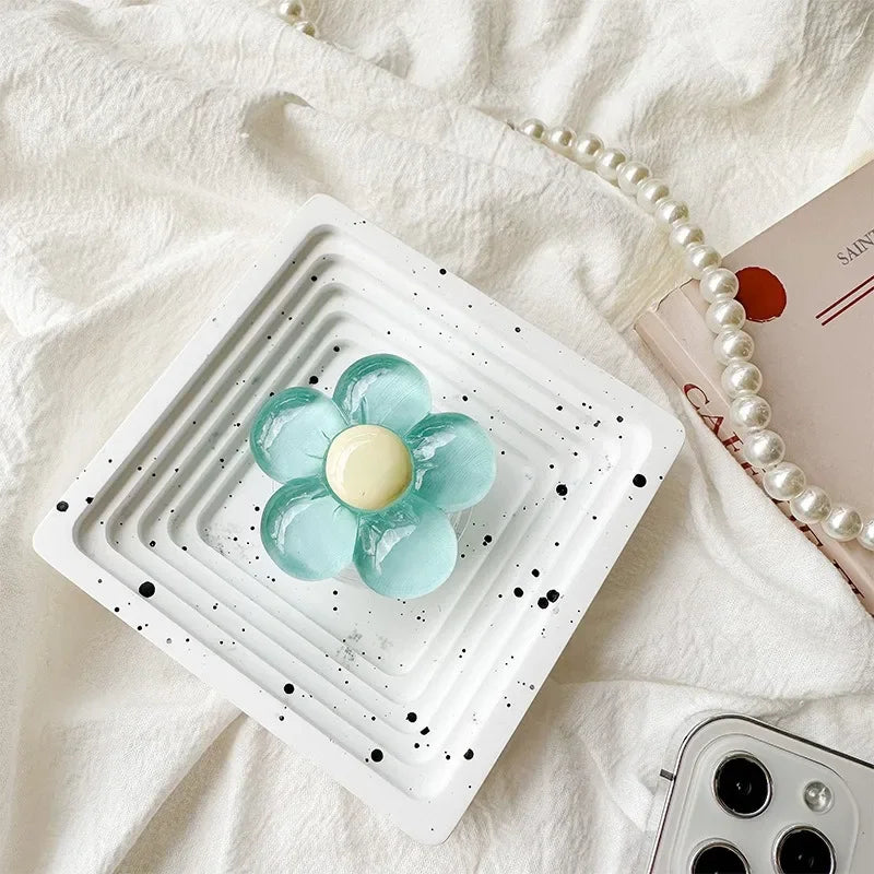 1pc Transparent Resin Candy-Colored Flower Phone Holder Foldable