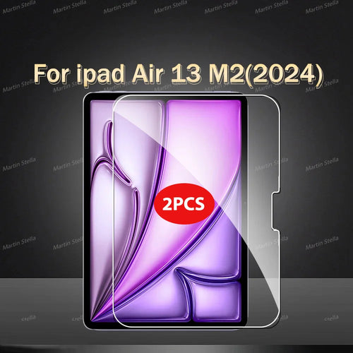 2Pcs Tempered Glass Screen Protector For ipad Pro Air 13 11 2024 M4 M2