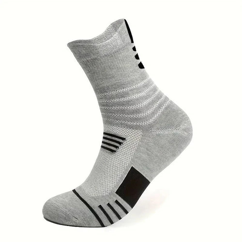 5 Pairs Of Men's Socks, Autumn And Winter Vintage Fun Fashion Athletic