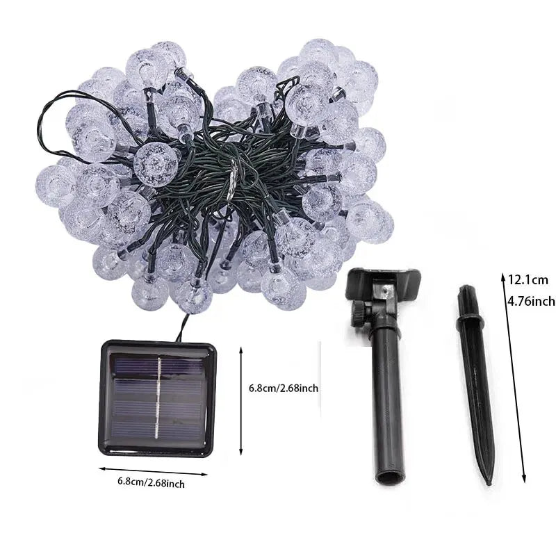 1pc Solar Crystal Ball Fairy String Lights 5M20L Outdoor Waterproof