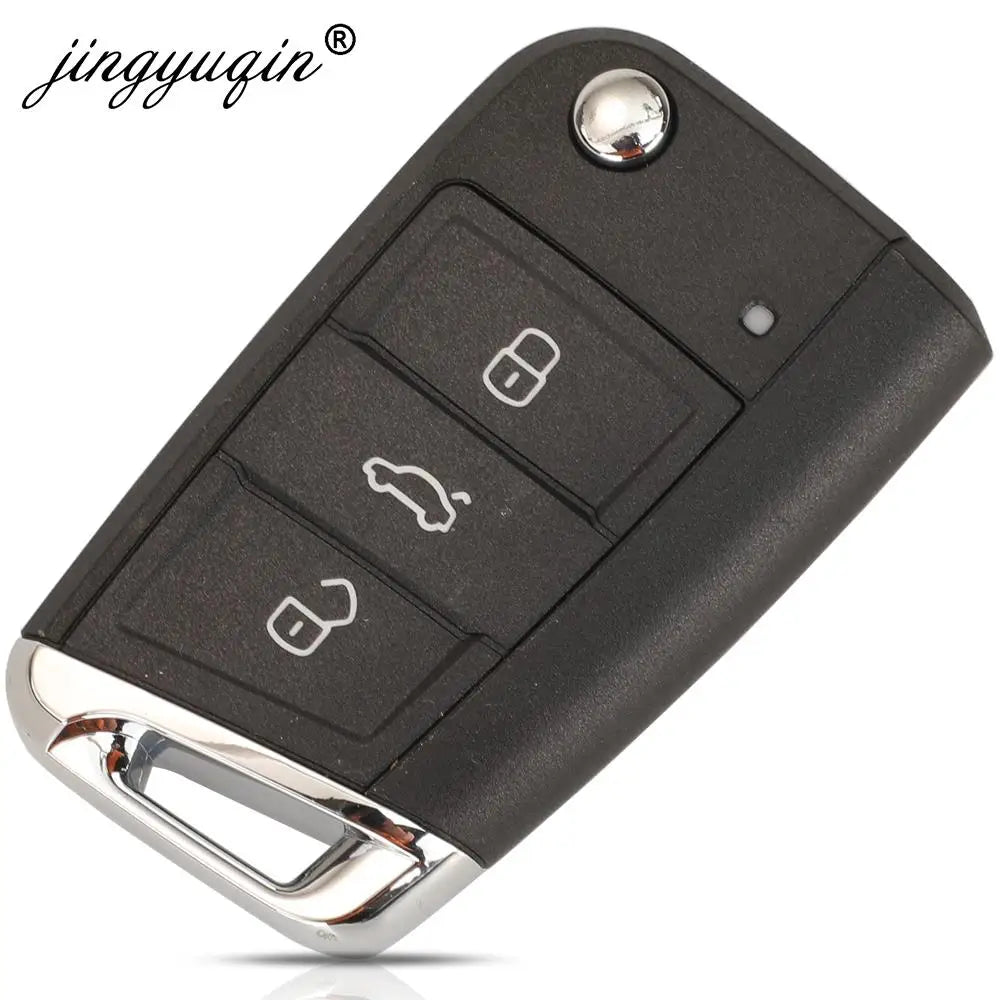 jingyuqin Flip Car Key Shell Case Fob For VW Golf 7 Sportsvan GTI MK7