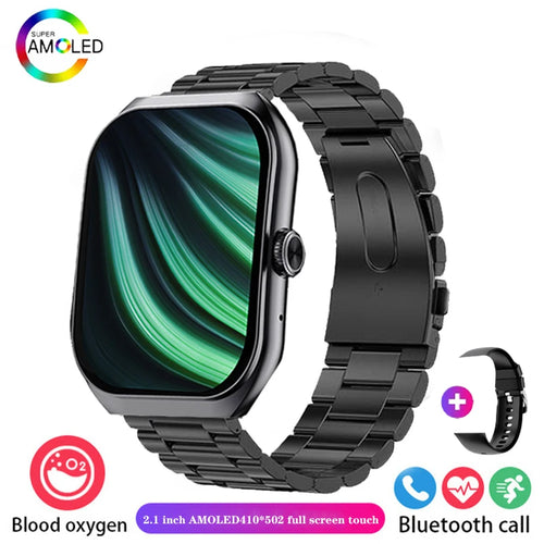 2024 New Men Smart Watch HD Bluetooth Call 2.1 Inch AMOLED Screen GPS