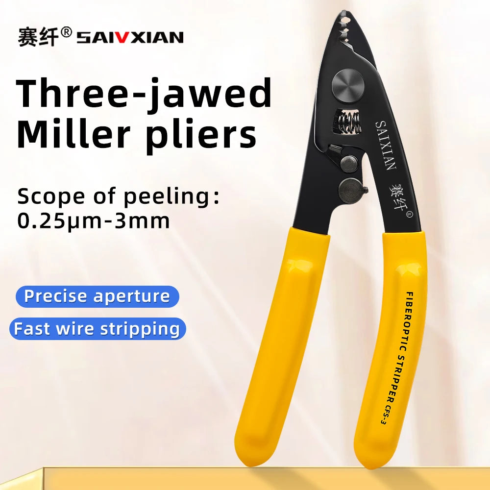 SAIVXIAN CFS-3 Three-port Fiber Optical Stripper Pliers Wire Strippers