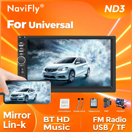Navifly 1Din 2 Din 7 inch Universal Car Multimedia all-in-one Radio