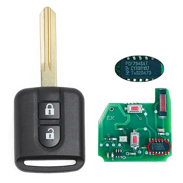 KEYECU 2 Buttons 5WK4 876/ 818 433MHz PCF7946A ID46 Chip For Nissan