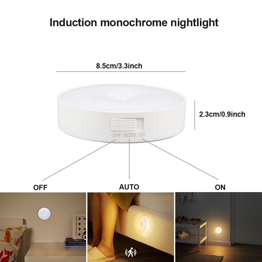 CY Motion Sensor LED Night Light USB Rechargeable For Kitchen Cabinet