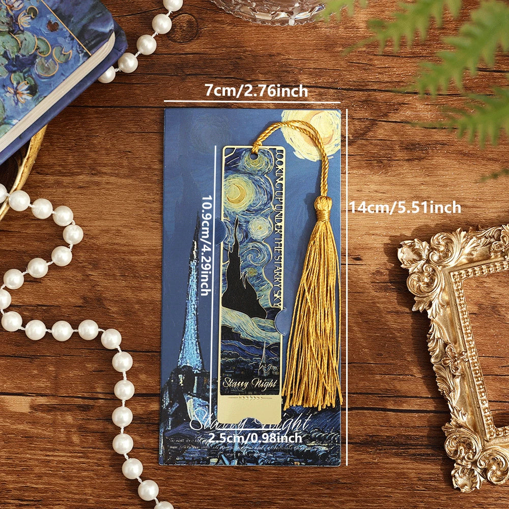 1pc Hollow Literary Flower Metal Bookmark Exquisite Painting Sunflower