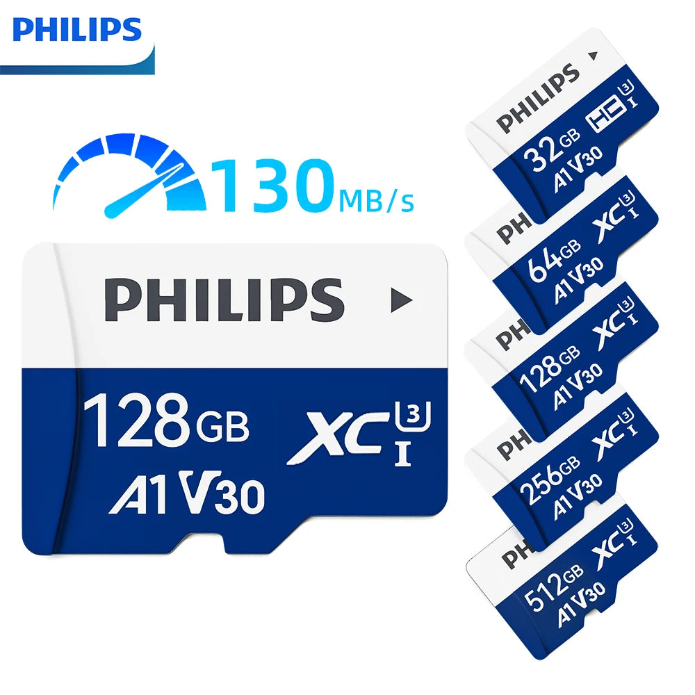 PHILIPS Memory Card 512GB 256GB 128GB 64GB 32GB U3 V30 4K Full HD