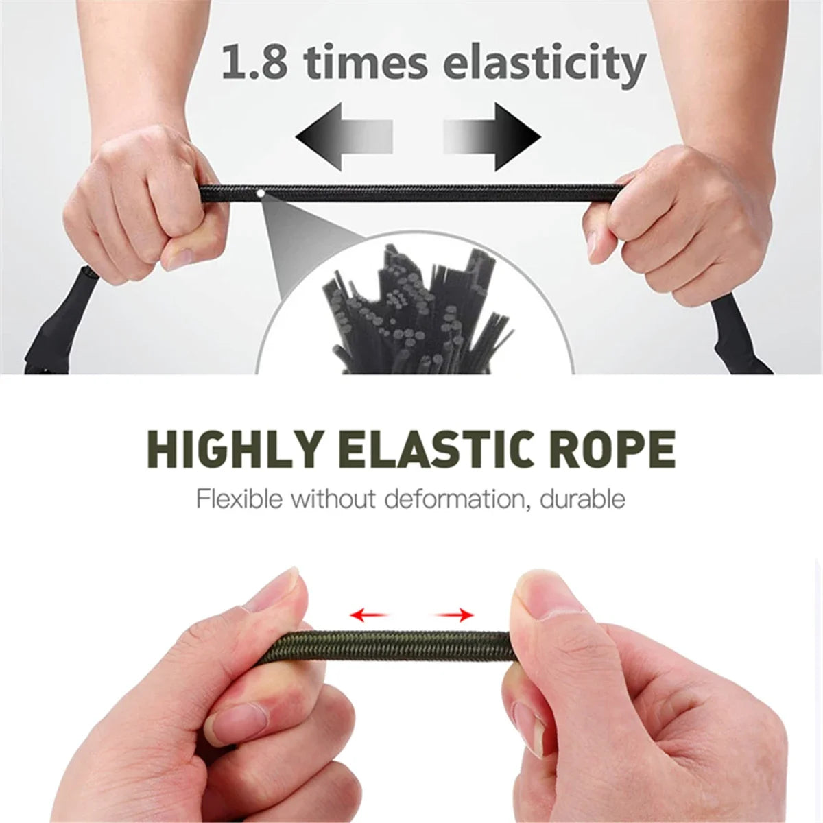 Heavy Duty Bungee Cord Elastic Tie Strap String Carabiner Hooks Kayak