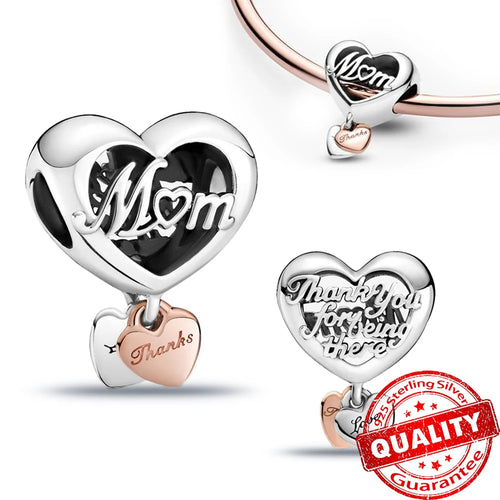New Arrival 925 Sterling Silver Love You Mom Entwined Infinite Hearts