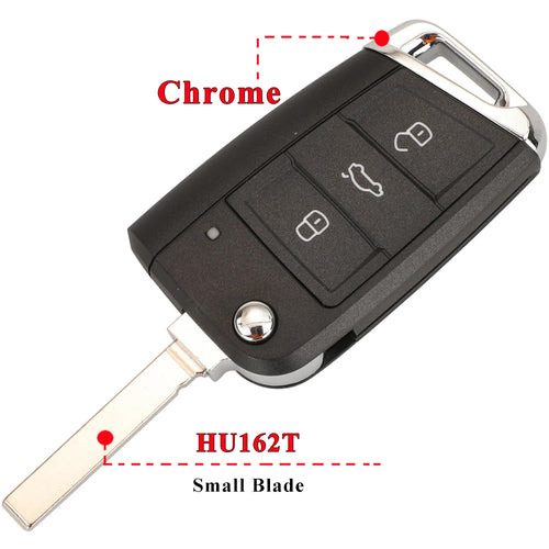 jingyuqin Flip Car Key Shell Case Fob For VW Golf 7 Sportsvan GTI MK7