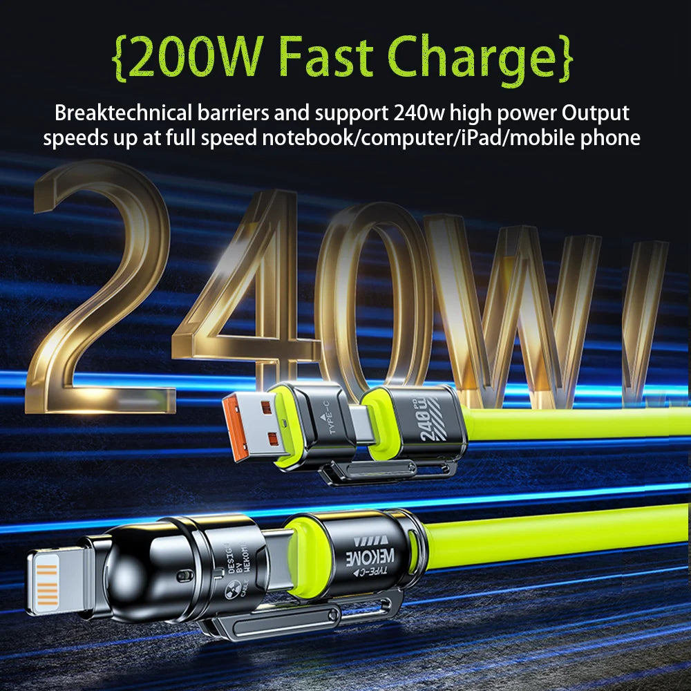4-in-1 Kirsite Cable 240W Super Fast Charging Multiple Functions for