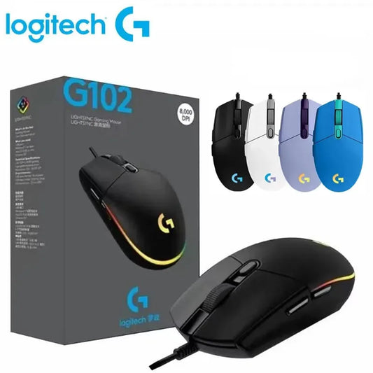 Logitech G102 Mouse USB Wired Gaming Mouse 8000 DPI Rainbow Optical