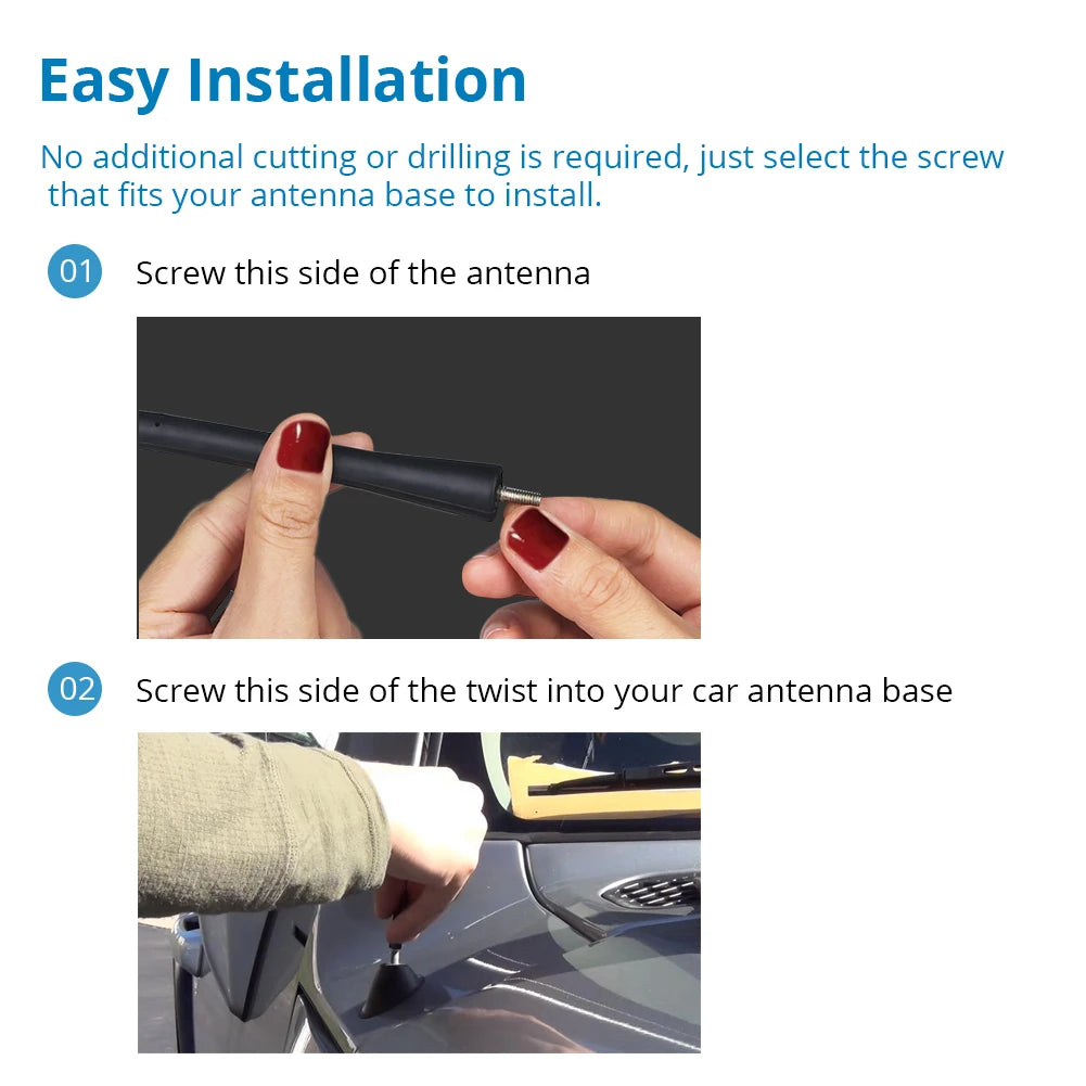 9/11/16 Inch Car Roof Mount Mast Antenna Universal Stereo Radio FM AM