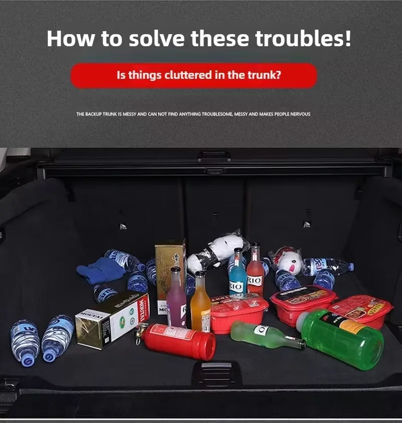 PU Leather Car Trunk Organizer Box Foldable Waterproof Durable Storage