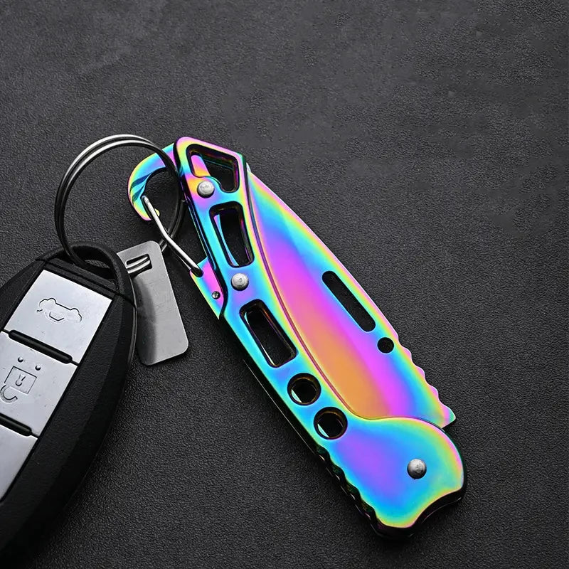 Folding Fruit Knife, Stainless Steel Outdoor Knife with Non-slip
