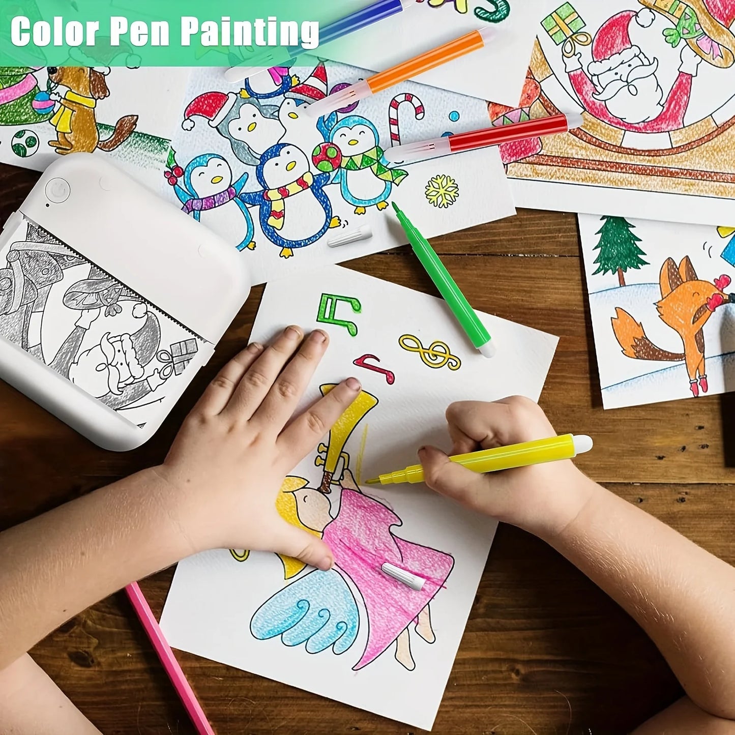 Mini Printer Paper Thermal Label Sticker Colorful Adhesive