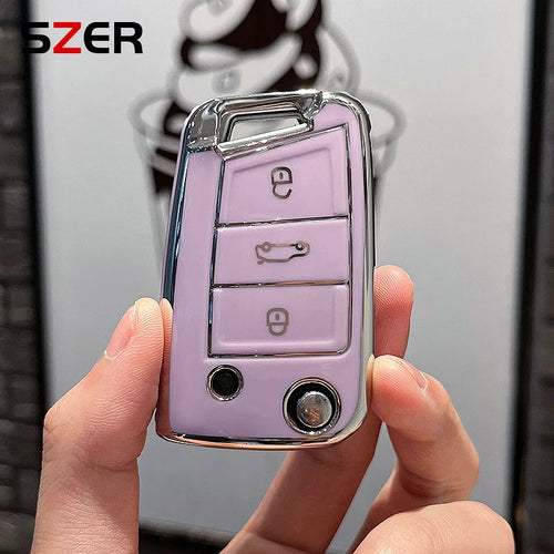 3 4 Buttons NEW TPU Car Key Case Cover Fob For Volkswagen VW Golf 7