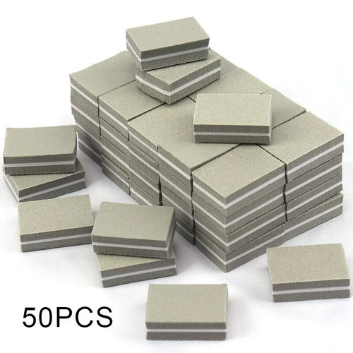 50pcs Double Sided Mini Nail File Block Sanding And Polishing Nail