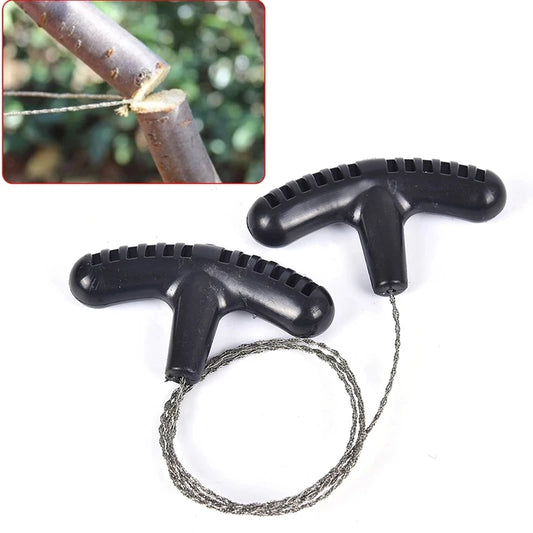 Portable Stainless Steel Wire Saw with Finger Handle Outdoor Camping