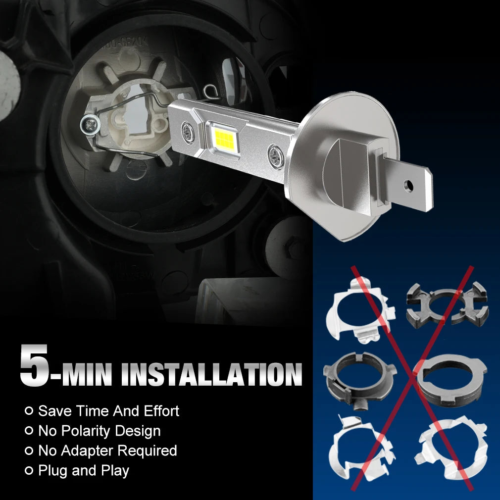 XSTORM H1 H3 LED Headlight Bulb Mini 50W 20000LM CSP for Car Headlamp