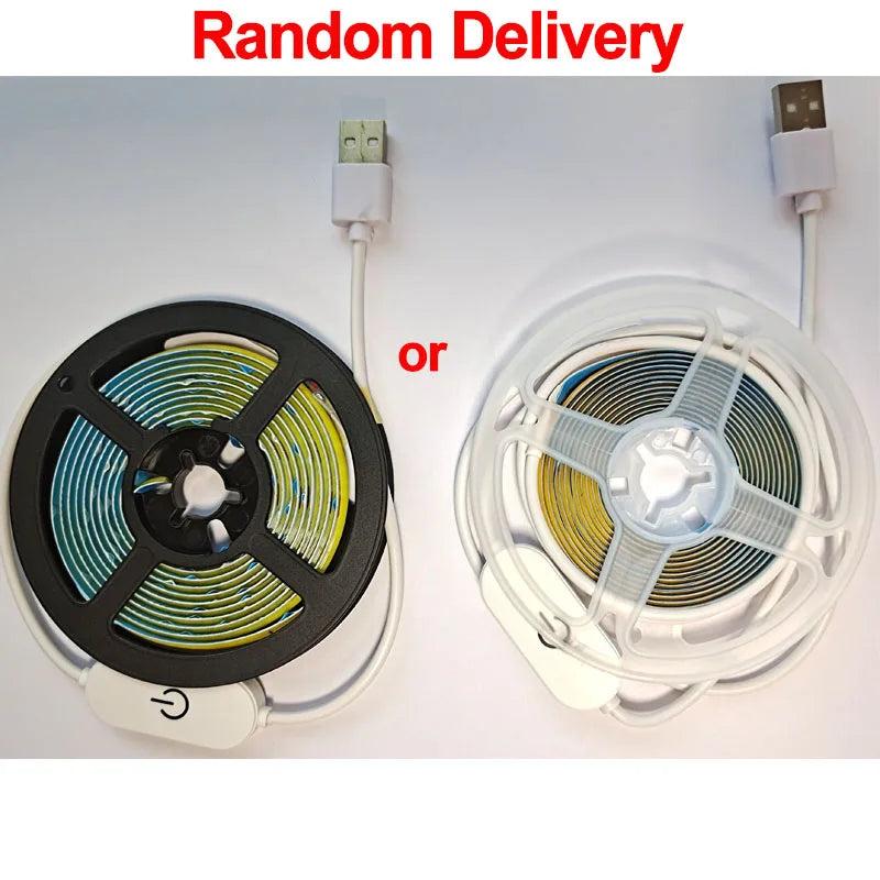 LED COB Light Strip Touch Dimmer Flexible Diode Tape 5V USB Linear
