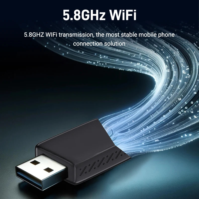 Acodo 2in1 mini adapter Carplay&Android Auto Wireless to wired 5.8GHz