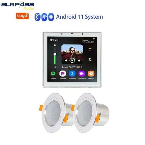 Smart Home Wall Amplifier Android 11 System 8ohm 4 Inch Tuya WiFi