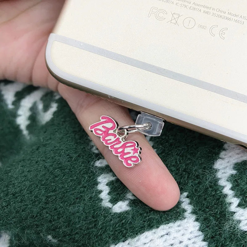MINISO Barbie Metal Phone Anti-Dust Plug For iPhone Samsung Huawei