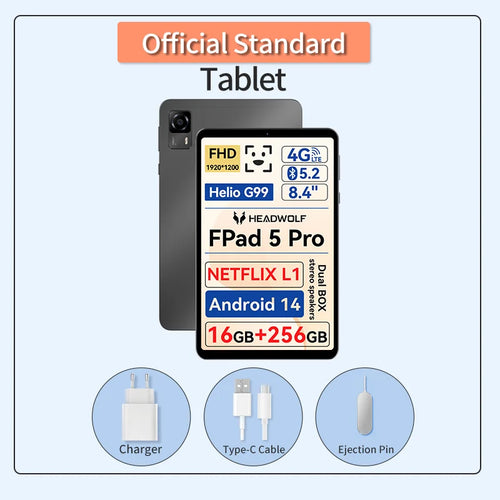 HEADWOLF FPad5/Pro Android 14 tablet 8.4 inch Max 16GB Ram 128GB/256GB
