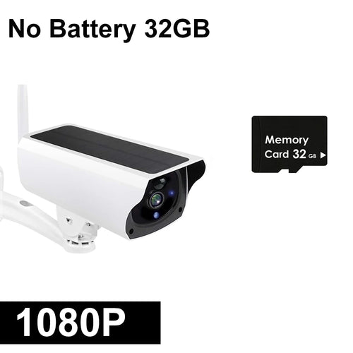 1080P IP Bullet Camera WiFi Outdoor Battery Solar Panel CCTV Wireless