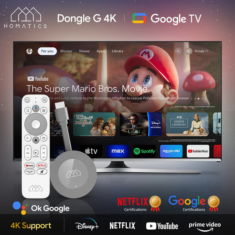 HOMATICS Dongle G 4K TV Stick with Netflix 4K Google Certified 2G32G