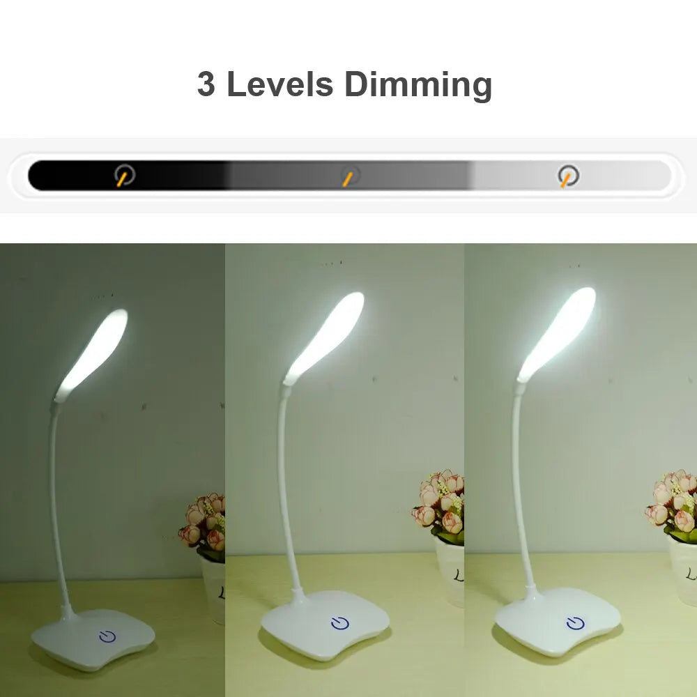 LED Desktop Desk Lamp USB Rechargeable Lighting Eye Protection Room