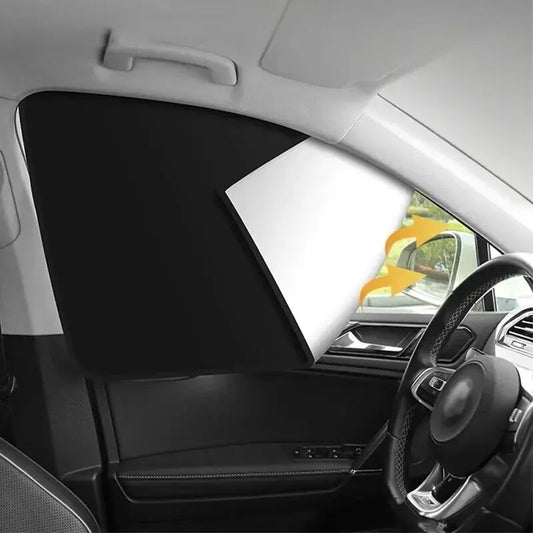 2Pcs Car Side Window Sun Shade Magnet Privacy Curtains UV Reflection