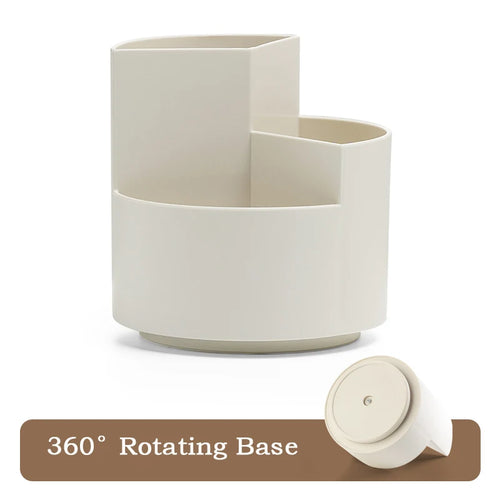 360°Rotatable Pen Holder Large Capacity Desk Pencil Storage Box 9-Grid