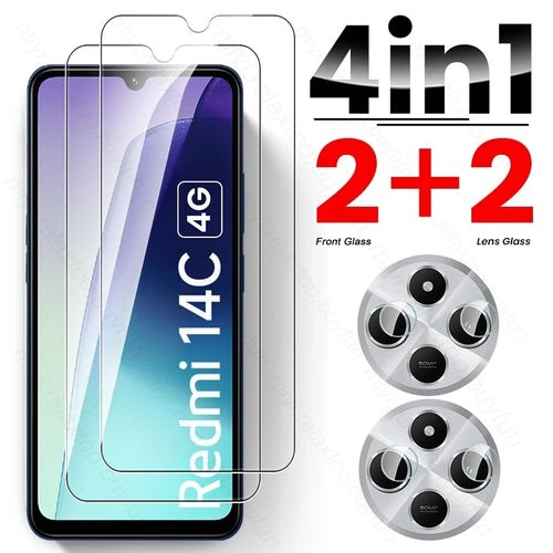 4 In 1 Protective Glass for Xiaomi Redmi 14C 4G Screen Protector Lens