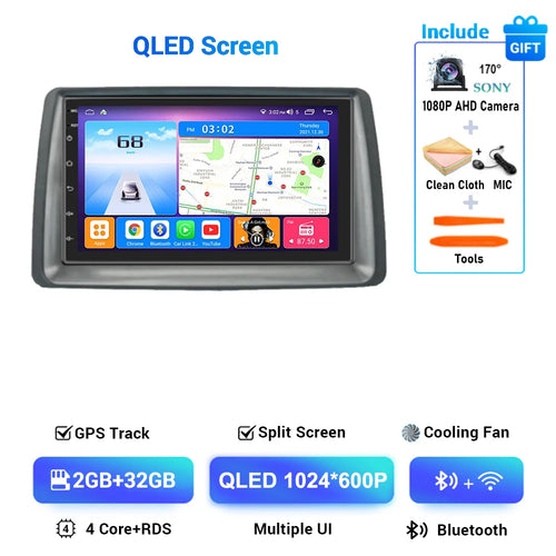 7" Android 14 Carplay Auto Car Radio Multimedia For Fiat Panda 2003