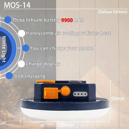 MOSLIGHTING Rechargeable Camping Light Outdoor Fishing Flashlight Tent