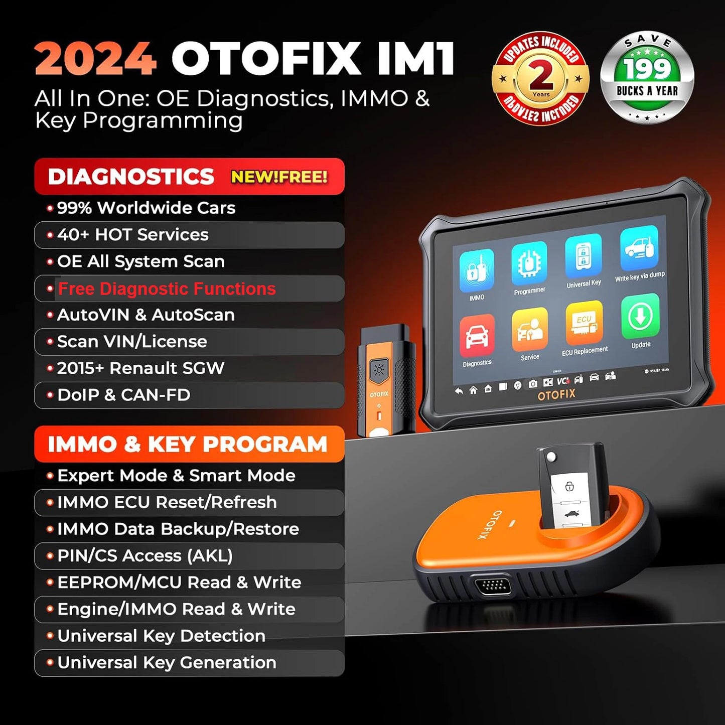 OTOFIX IM1 XP1 Por Automotive Key FOB Programming Tool Immobilizer