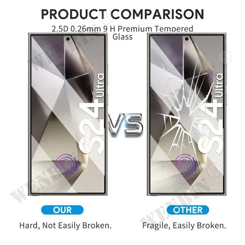 3 Pcs Tempered Glass For Samsung Galaxy S25 S24 S23 S22 Ultra Plus FE