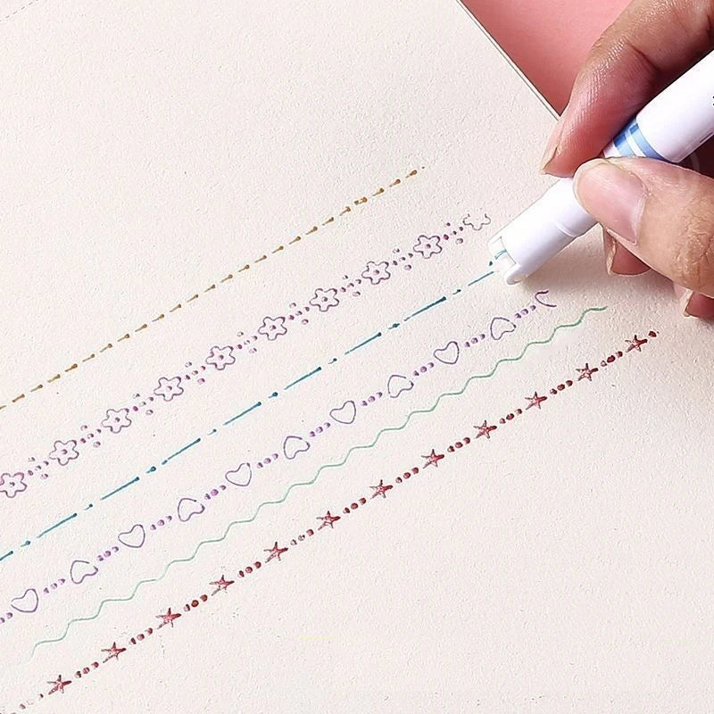Lace outline pen, curved line pen, fluorescent highlighter, roller