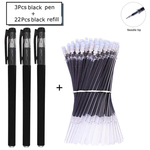 35 PCS Gel Pen Set School Supplies Black Blue Red Ink Color 0.5mm