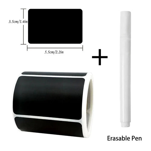 120Pcs/Roll 3 Styles Removable Blackboard Stickers With Erasable Pen