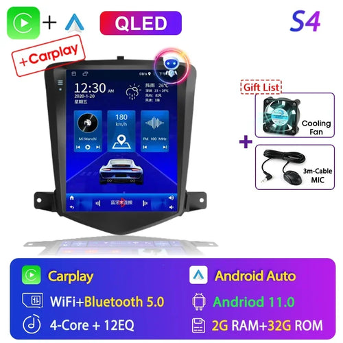 For Chevrolet Cruze 2008-2014 Carplay Android 12 Car Radio Multimedia