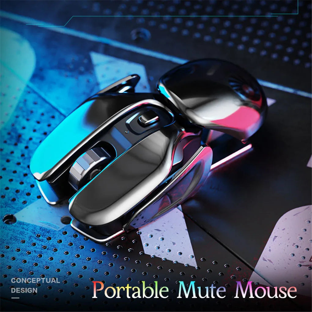 PX2 Metal 2.4G Wireless Mute 1600DPI Mouse 6 Buttons for PC Laptop
