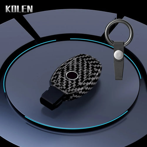 ABS Carbon Fiber Car Key Case Cover Shell For Mercedes Benz A B C E