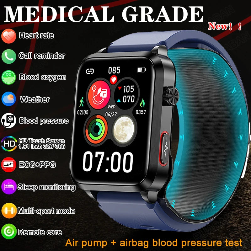2024 New Medical Grade Smart Watch air Pump ECG True Accurately Blood