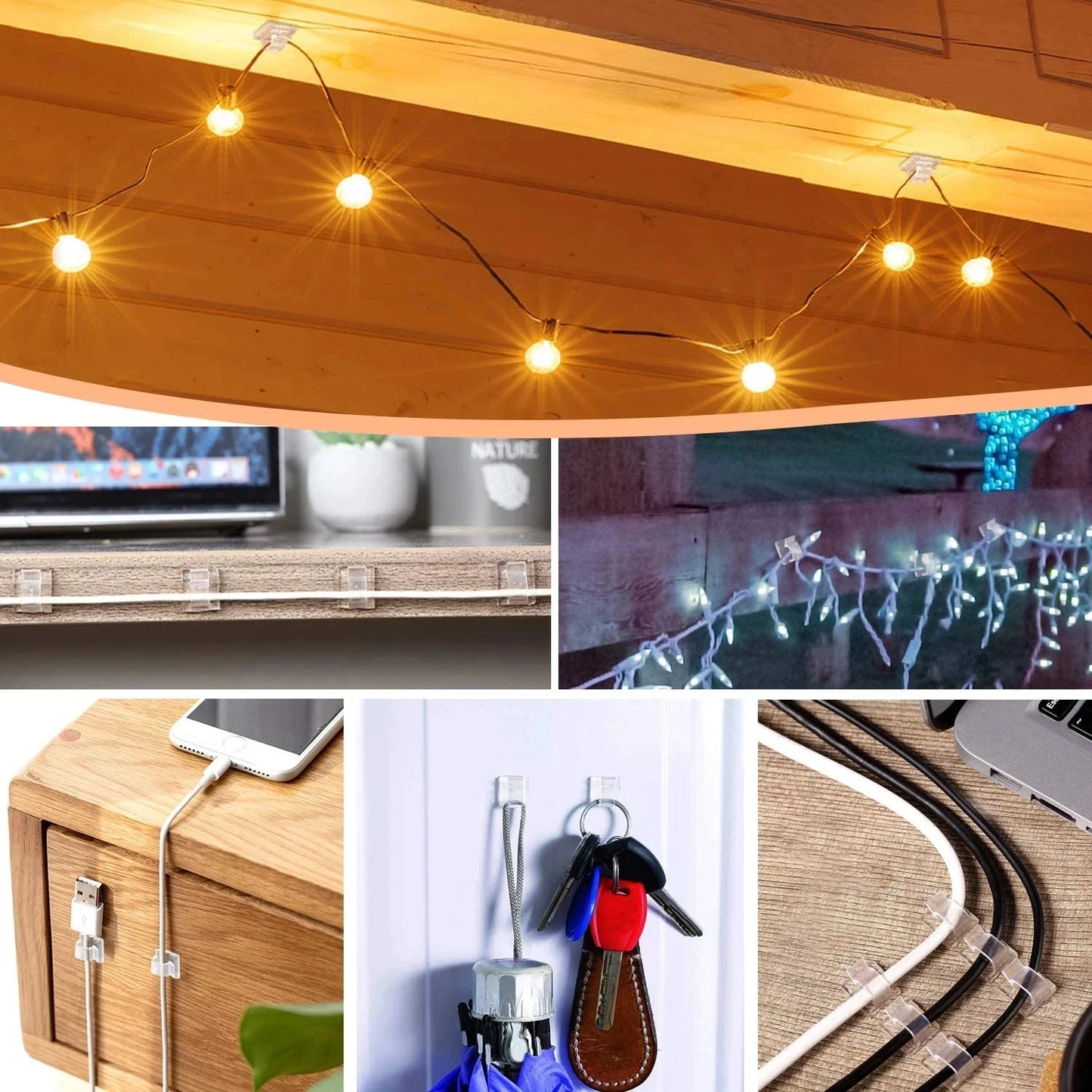 50PCS Cable Organizer Clips Cable Management Wire Manager Cord Holder