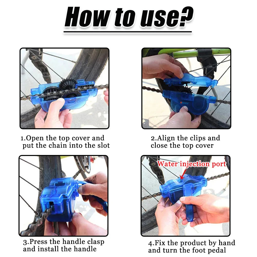 Chain Cleaner Cleaning Bicycle 3D Chain Brush Wash Tool Set MTB Bike